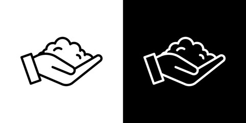 Foam icons set in black filled and stroke line style