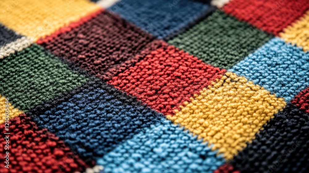 Poster close-up of colorful textured patchwork with various patterns