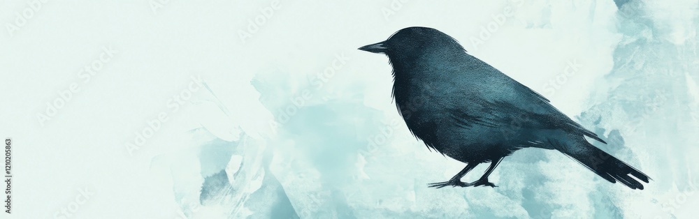 Poster soft abstract silhouette of a bird drawn in pencil with gentle shading on a light background