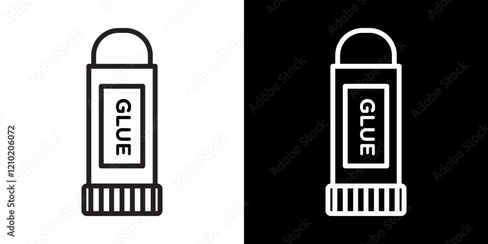 Poster glue stick vector icon in thin line style