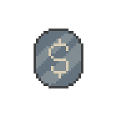 dollar coin pixel art retro