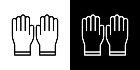 Gloves vector icon in thin line style