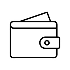 empty wallet icon, empty wallet line art - simple line art of empty wallet, perfect for empty wallet logos and icons
