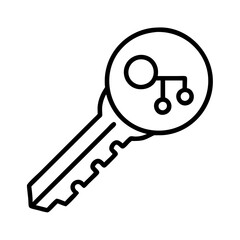 encryption key icon, encryption key line art - simple line art of encryption key, perfect for encryption key logos and icons
