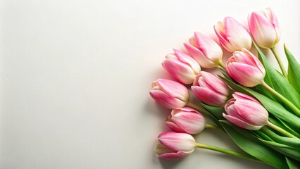 Obraz premium Delicate Pink Tulips Arranged on a Soft Background for a Floral Design