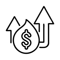 energy prices rising icon, energy prices rising line art - simple line art of energy prices rising, perfect for energy prices rising logos and icons
