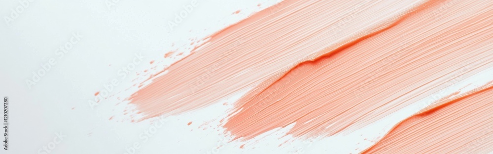 Poster delicate brush strokes of peach color against a minimalist white background evoke simplicity in arti