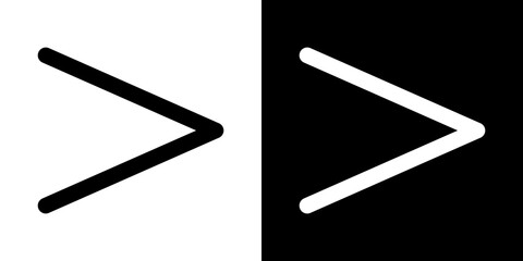 Is greater than vector icon in thin line style