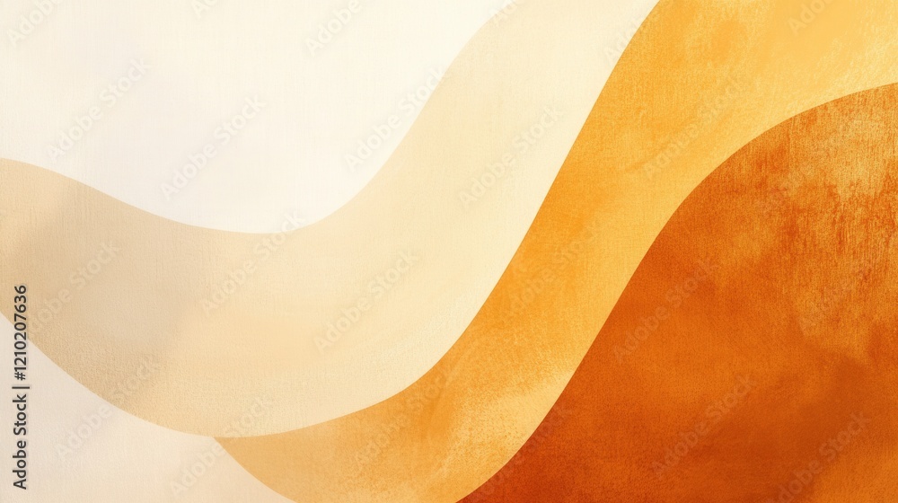 Aufkleber elegant minimalist pencil strokes create a warm gradient blending shades of beige and orange in a ca