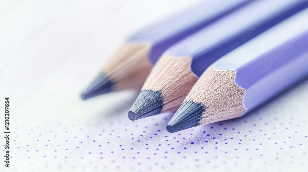 Poster Delicate pastel strokes and dots created with minimalist pencil techniques on textured paper