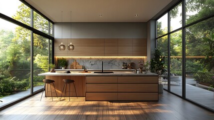 Modern clean kitchen featuring an agent in a professional blog setting, bright atmosphere, realistic 8K resolution,
