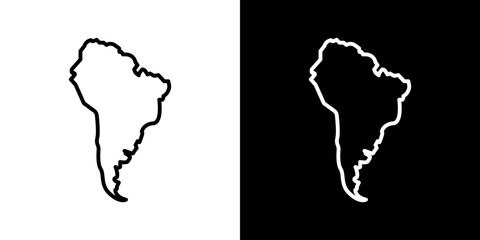 Latin america vector icon in thin line style