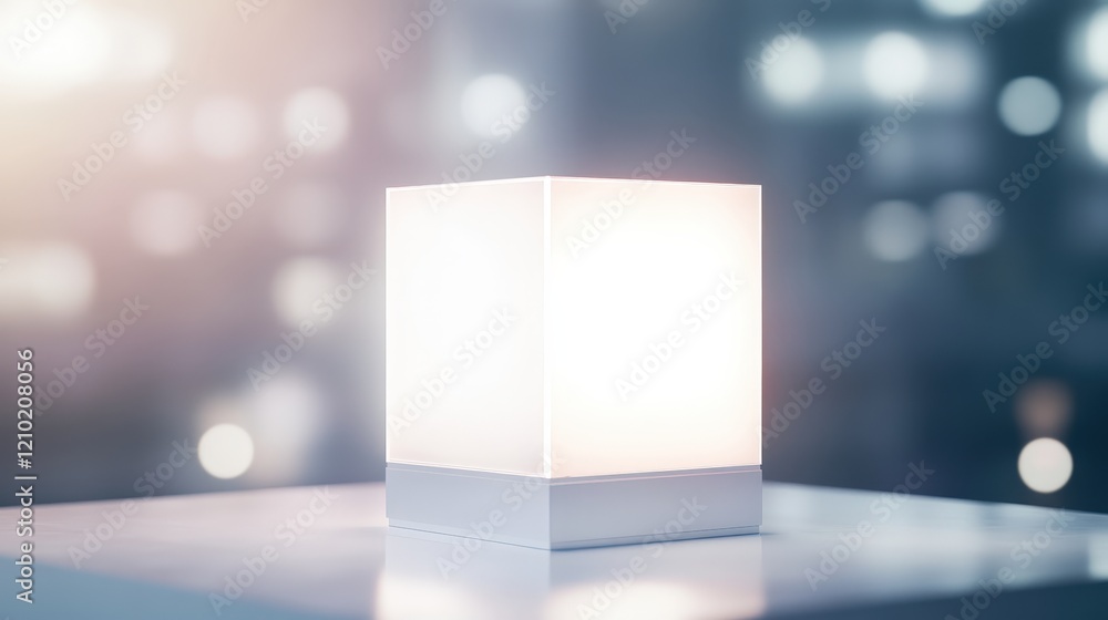 Poster soft white light illuminating a simple tabletop creating a tranquil and inviting atmosphere for cozy
