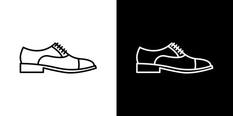 Leather shoes vector icon in thin line style