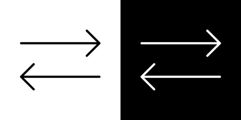 Left right direction vector icon in thin line style
