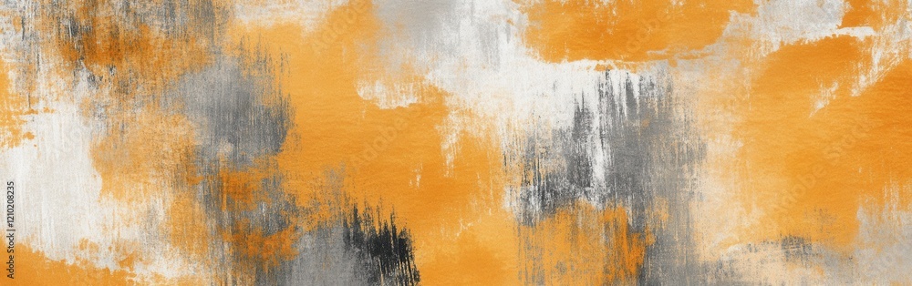 Aufkleber Vibrant minimalist background with bold orange and gray strokes creating a dynamic visual effect
