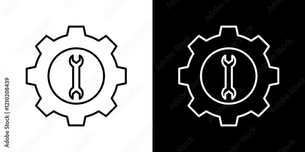 Poster maintainance vector icon in thin line style