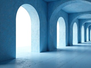 Light Blue Concrete Arches -  Interior Design Inspiration