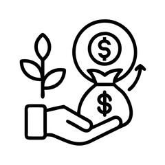 ethical investment icon, ethical investment line art - simple line art of ethical investment, perfect for ethical investment logos and icons