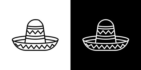 Mexican Hat vector icon in thin line style