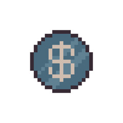 Obraz premium dollar coin pixel art retro