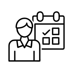 event planner icon, event planner line art - simple line art of event planner, perfect for event planner logos and icons