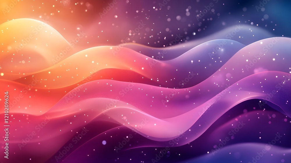 Poster elegant and cheerful background featuring floating whimsical gradients soft patterns and bright abst