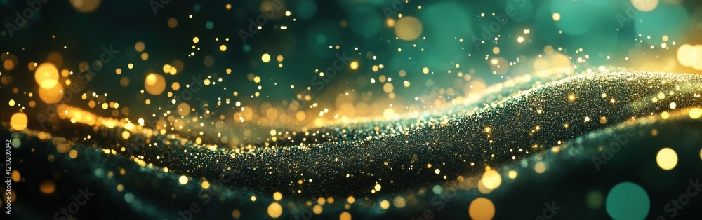 Fototapete golden bokeh highlights create a mesmerizing effect over a rich textured background