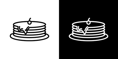 Pancake vector icon in thin line style