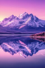 Obraz premium Mountain Reflection at Sunset