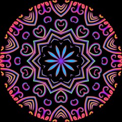 caleidoscope classic gradient flower art pattern of traditional tenun batik ethnic dayak ornament for wallpaper ads background sticker or clothing	