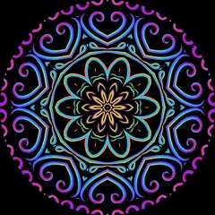 caleidoscope classic gradient flower art pattern of traditional tenun batik ethnic dayak ornament for wallpaper ads background sticker or clothing	