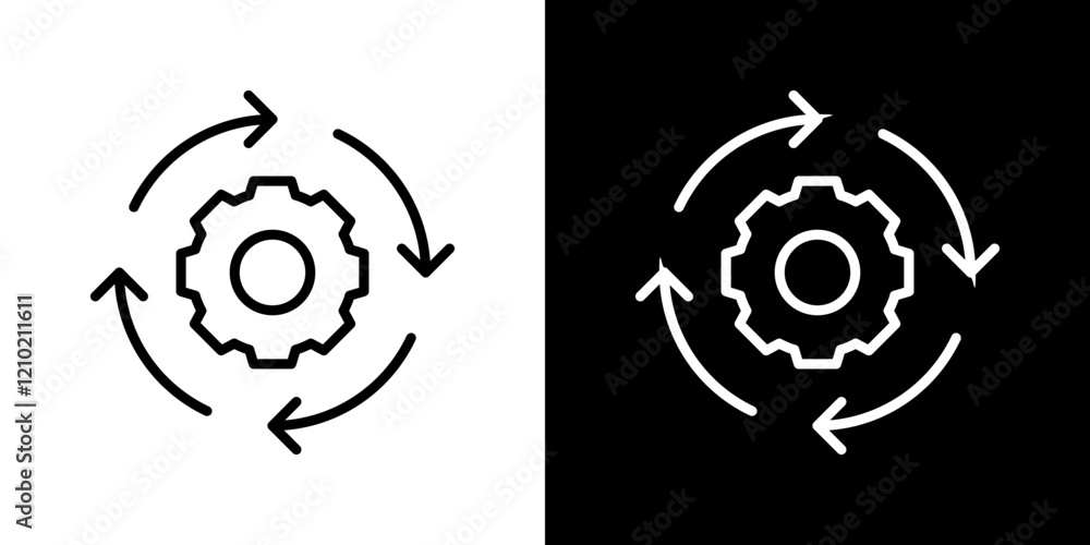 Poster processing vector icon in thin line style