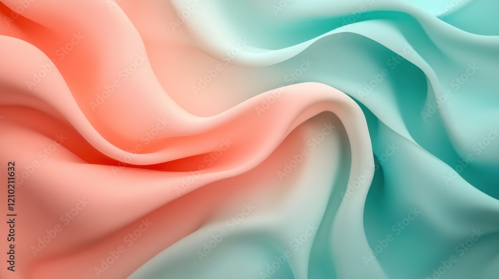 Poster Abstract background featuring a smooth gradient of coral and turquoise colors blending seamlessly together