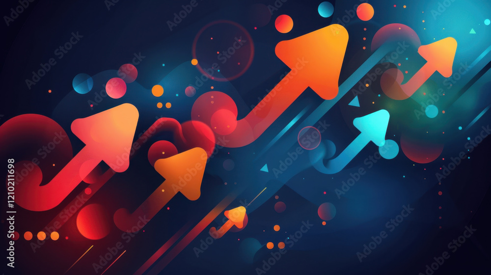 Aufkleber colorful abstract arrows representing growth and progress in dynamic design. vibrant colors create e