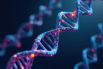 DNA Polygons Helix - Futuristic Genetic Modeling
