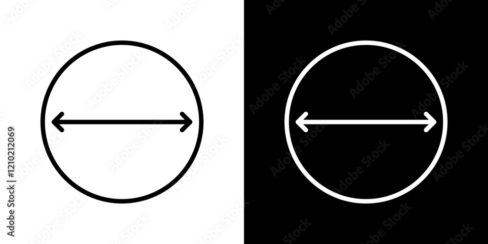 Poster radius vector icon in thin line style