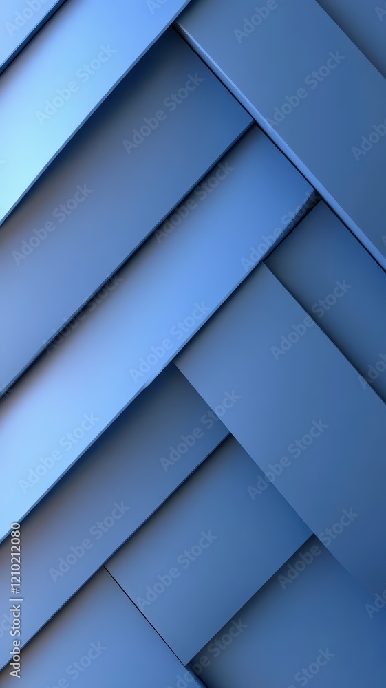 Poster blue 3d geometric abstract background forms interlocking, generating dynamic abstract pattern with m