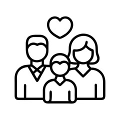 family icon, family line art - simple line art of family, perfect for family logos and icons