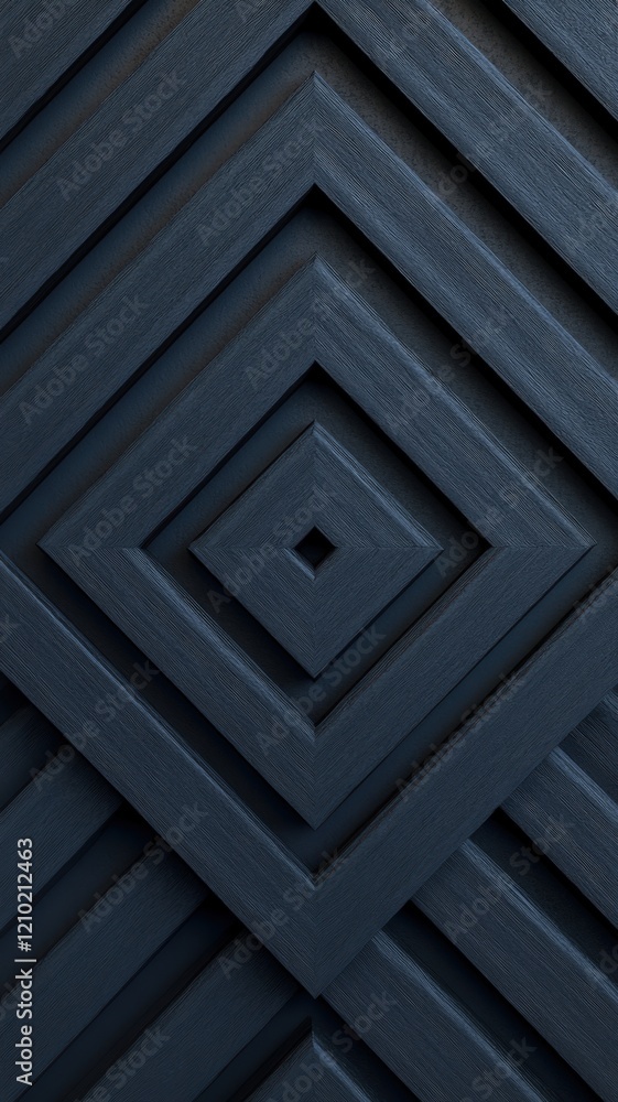 Poster geometric 3d abstract background interlocking dark gray rhombuses and hexagons forming contemporary 