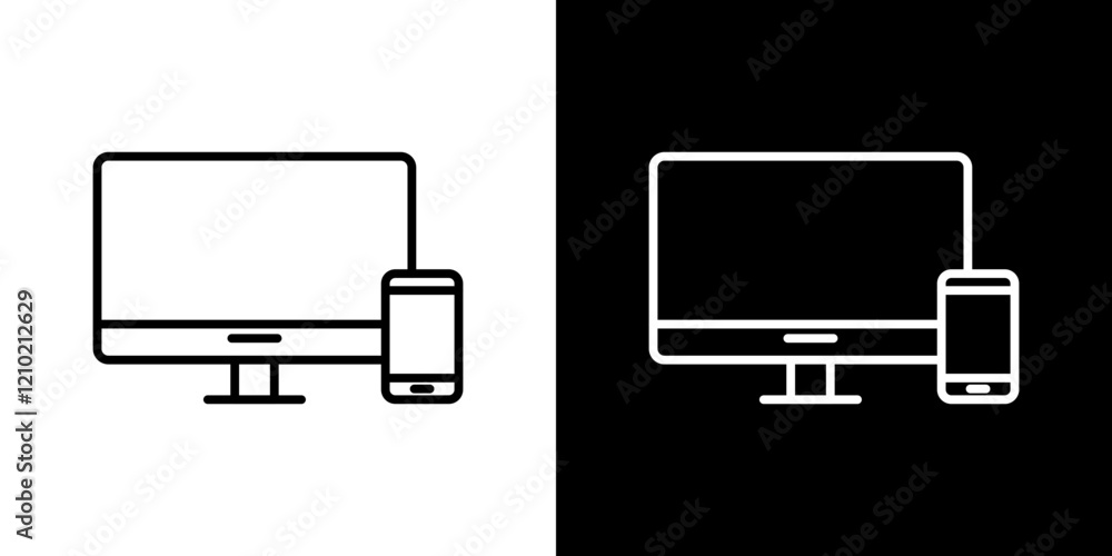Poster responsive vector icon in thin line style