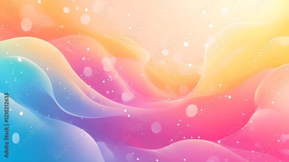Poster vibrant floating background with whimsical patterns soft elegant details and playful energy creating