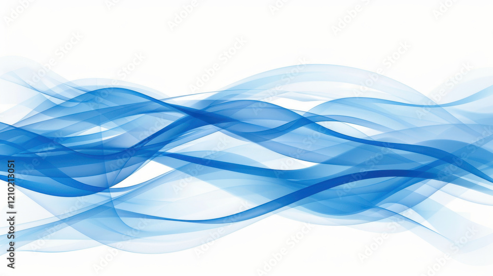Poster soft blue waves create serene and calming background, perfect for various design projects. flowing l