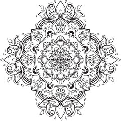 Beautiful flower art and mandala vector design