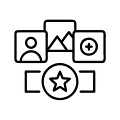 featured category icon, featured category line art - simple line art of featured category, perfect for featured category logos and icons