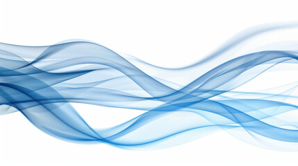 Obraz premium Flowing blue waves on white background create serene and calming effect. Ideal for backgrounds or abstract designs