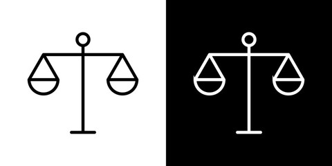 Scale Icons vectors. black solid and liner versions