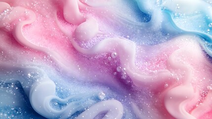 Obraz premium Enchanting Pastel Gradient Fantasy Design with Soft Fluffy Textures A dreamlike whimsical digital artwork featuring a harmonious blend of pastel colors delicate gradients and youthful