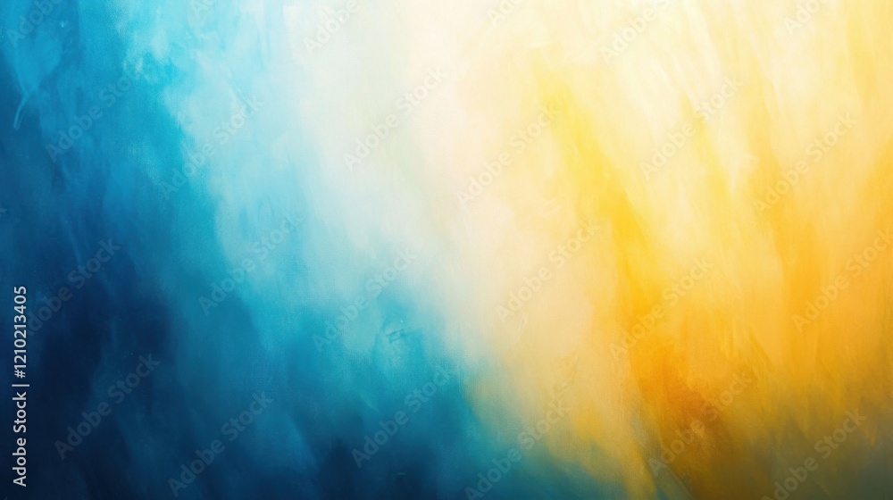 Poster Vertical gradient showcasing cool blues blending with warm yellows, creating a soothing visual effect