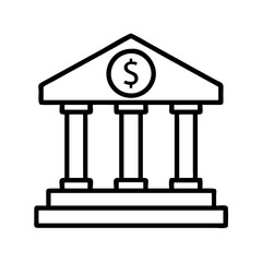 federal reserve icon, federal reserve line art - simple line art of federal reserve, perfect for federal reserve logos and icons